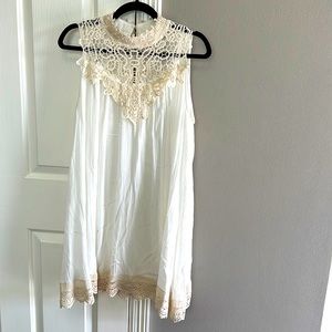 Off white dress with lace detail